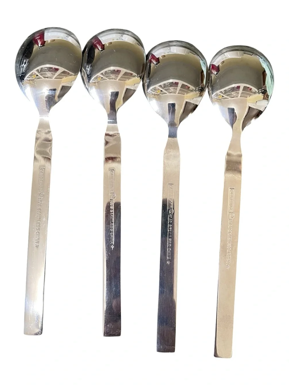 Cambridge Chop/Conversation pattern, set of 4 round spoons for condiments